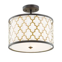  Crest Semi Flush Mount Ceiling Light - Oil Rubbed Bronze / Antique Brass