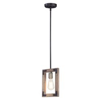  Lodge Mini-Pendant Pendant Light - Weathered Oak / Bronze