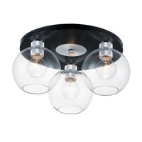  Vessel Flush Mount Ceiling Light - Black / Brushed Aluminum