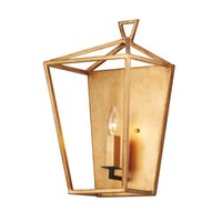  Abode 1 Bulb Wall Sconce - Gold Leaf / Textured Black