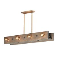  Plank Linear Pendant Pendant Light - Weathered Wood / Antique Brass