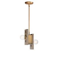  Plank Mini-Pendant Pendant Light - Weathered Wood / Antique Brass