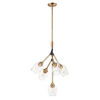  Savvy Multi Light Pendant Light - Antique Brass / Black