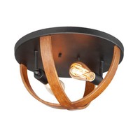  Compass Flush Mount Ceiling Light - Barn Wood / Black