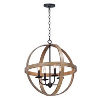  Compass Entrance / Foyer Pendant Light - Antique Pecan / Black