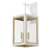  Neoclass Entrance Outdoor Wall Light - White/Gold