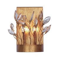  Crystal Garden 2 Bulb Bathroom Lighting - Gold Leaf