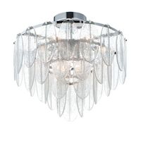  Glacier Flush Mount Ceiling Light - White / Polished Chrome