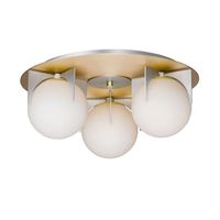  Finn Flush Mount Ceiling Light - Satin Brass / Brushed Platinum