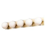  Finn 4 or More Bulb Bathroom Lighting - Satin Brass / Brushed Platinum