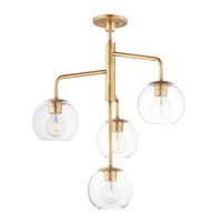  Branch Multi Light Pendant Light - Natural Aged Brass