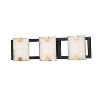  Radiant 3 Bulb Bathroom Lighting - Black / Gold Leaf