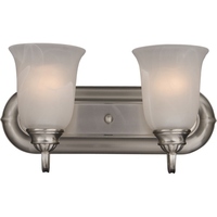  Essentials 2 Bulb Bathroom Lighting - Satin Nickel