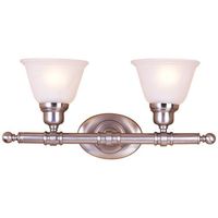  Essentials 2 Bulb Bathroom Lighting - Satin Nickel