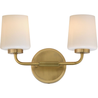  Multi Bulb Wall Sconce - White / Natural Aged Brass