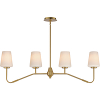  Down Light Pendant Light - White / Natural Aged Brass