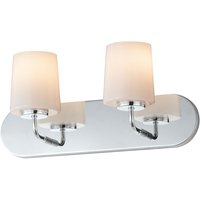  2 Bulb Bathroom Lighting - White / Polished Chrome