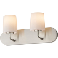  2 Bulb Bathroom Lighting - White / Satin Nickel