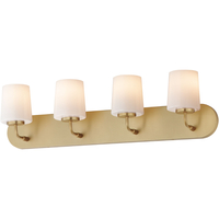  4 or More Bulb Bathroom Lighting - White / Natural Aged Brass