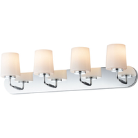  4 or More Bulb Bathroom Lighting - White / Polished Chrome