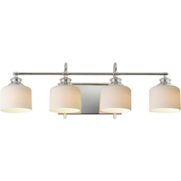  4 or More Bulb Bathroom Lighting - White / Polished Nickel