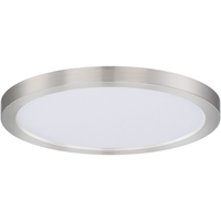  Flush Mount Ceiling Light - White / Satin Nickel