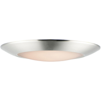  Flush Mount Ceiling Light - White / Satin Nickel