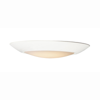  Flush Mount Ceiling Light - White / Satin Nickel
