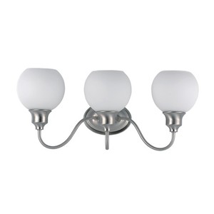 M1113SWSN Ballord 3 Bulb Bathroom Lighting - Satin White / Satin Nickel
