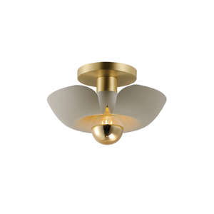 M11390SGSBR Poppy Flush Mount Ceiling Light - Silver Gold / Satin Brass