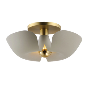 M11399SGSBR Poppy Flush Mount Ceiling Light - Silver Gold / Satin Brass