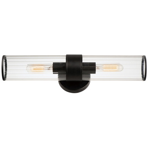 M11472CRBK Crosby 2 Bulb Bathroom Lighting - Black