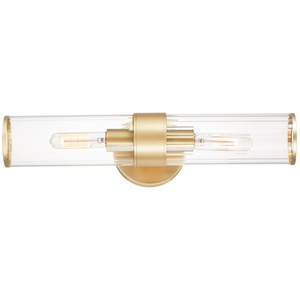 M11472CRSBR Crosby 2 Bulb Bathroom Lighting - Satin Brass