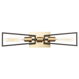 M11652BKSBR Wings Multi Bulb Wall Sconce - Black Satin Brass