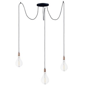 M12123BKABBULA50 Early Electric Multi Light Pendant Light - Black / Antique Brass