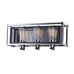 M12153BKPN Refine 3 Bulb Bathroom Lighting - Black / Polished Nickel