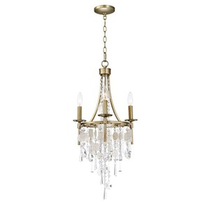 M14423CZGS Cebu Mini Chandelier - Capiz / Gold Silver