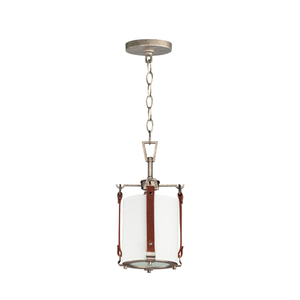 M16132FTWZBSD Sausalito Mini-Pendant Pendant Light - Weathered Zinc / Brown Suede