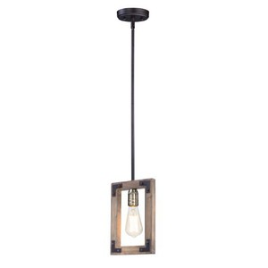 M20331WOBZ Lodge Mini-Pendant Pendant Light - Weathered Oak / Bronze