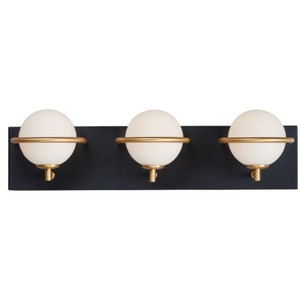 M21603SWBKGLD Revolve 3 Bulb Bathroom Lighting - Black / Gold