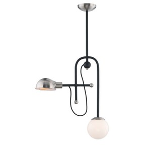 M21664WTBKSN Mingle Mini-Pendant Pendant Light - Black / Satin Nickel