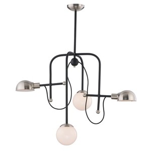 M21666WTBKSN Mingle Mini Chandelier - Black / Satin Nickel