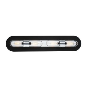 M21704CLBKAL Dual 4 or More Bulb Bathroom Lighting - Black / Brushed Aluminum