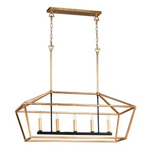 M25157GLTXB Abode Linear Pendant Pendant Light - Gold Leaf / Textured Black