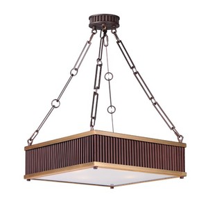 M26015OIBUB Ruffle Drum Pendant Pendant Light - Oil Rubbed Bronze and Burnished Brass