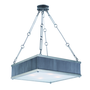 M26015WZSN Ruffle Drum Pendant Pendant Light - Weathered Zinc and Satin Nickel