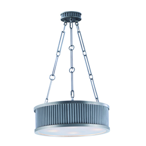 M26025WZSN Ruffle Drum Pendant Pendant Light - Weathered Zinc and Satin Nickel