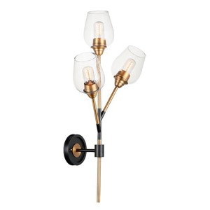 M26341CLABBK Savvy Multi Bulb Wall Sconce - Antique Brass / Black