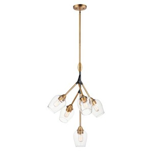 M26343CLABBK Savvy Multi Light Pendant Light - Antique Brass / Black