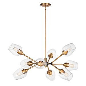 M26345CLABBK Savvy Large Foyer Chandelier Chandelier - Antique Brass / Black